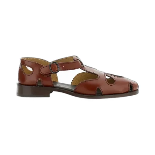 Hereu Cut-Out Leather Flat Shoes