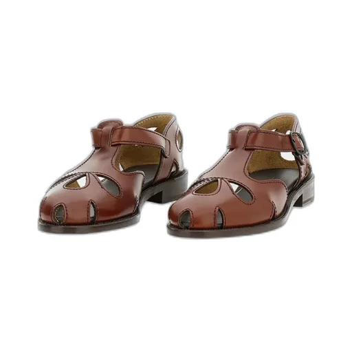 Hereu Cut-Out Leather Flat Shoes
