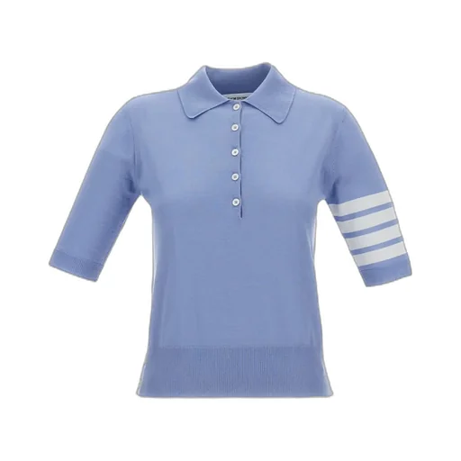 Thom Browne 4-Bar Button Detailed Short-Sleeved Polo Shirt