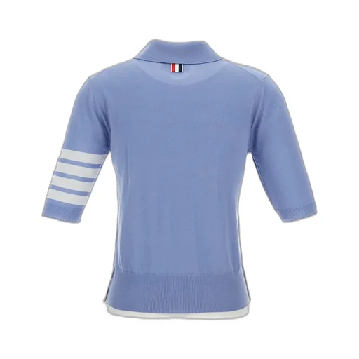 Thom Browne 4-Bar Button Detailed Short-Sleeved Polo Shirt