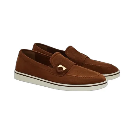 Boat Shoe Loafer With Gancini Detail
