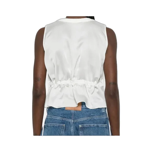 Buttoned Drawstring Waistcoat