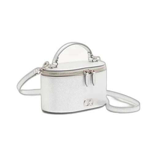 Vlogo Signature Mini Vanity Bag In Laminated Grainy Calfskin