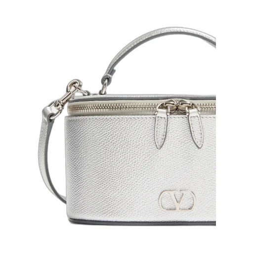 Vlogo Signature Mini Vanity Bag In Laminated Grainy Calfskin