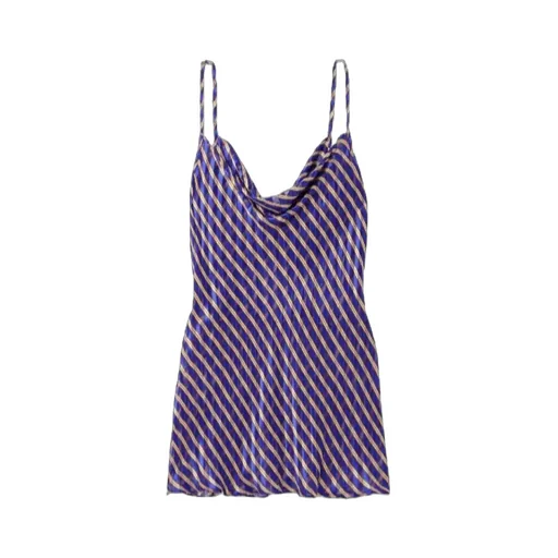 Pleated Striped Satin Camisole