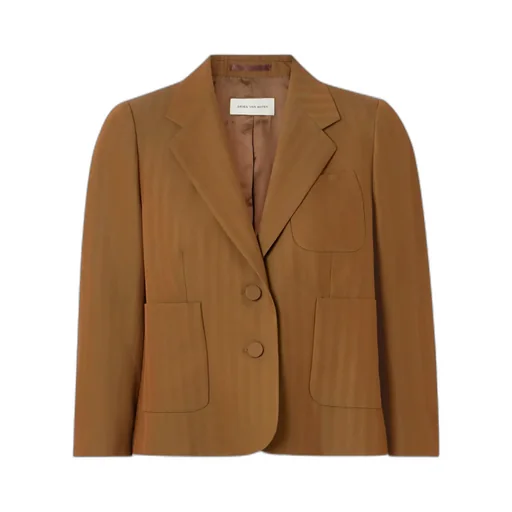 Cropped Striped Wool-Blend Twill Blazer