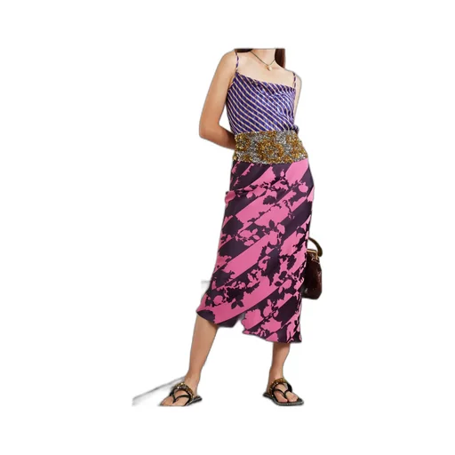 Pleated Striped Satin Camisole