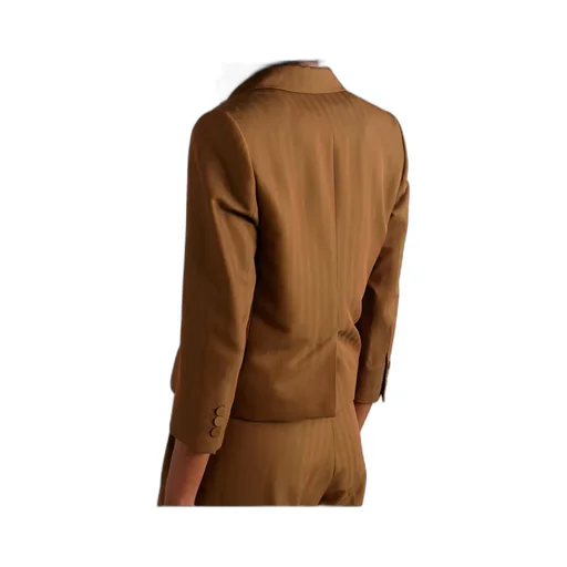 Cropped Striped Wool-Blend Twill Blazer