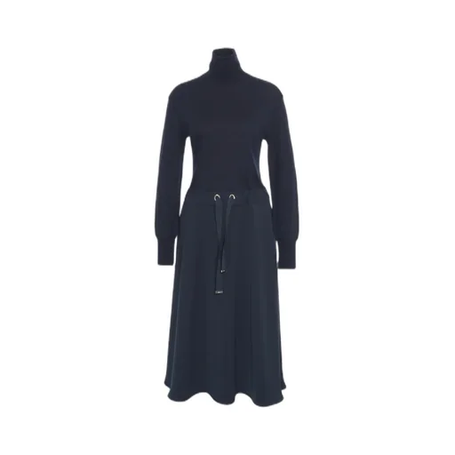 High-Neck Long-Sleeved Dress