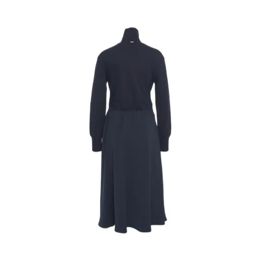 High-Neck Long-Sleeved Dress