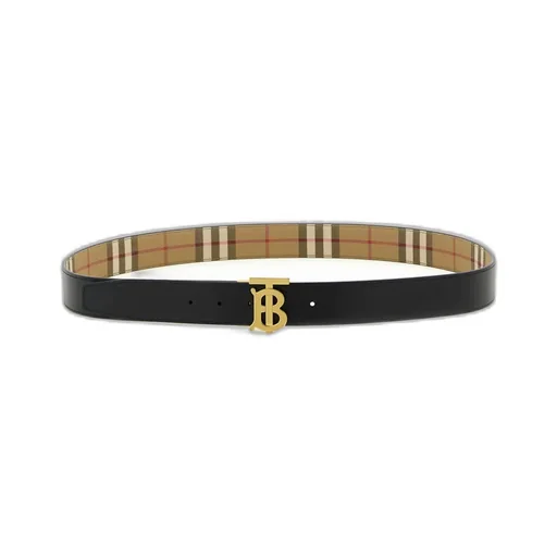 Burberry Tb Buckle Checked Reversible Belt