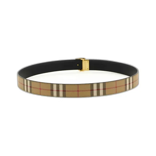 Burberry Tb Buckle Checked Reversible Belt