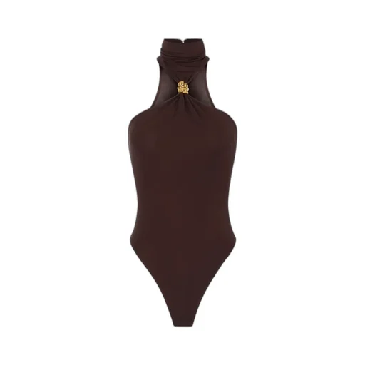 Elisabetta Franchi Embellished High-Neck Bodysuit