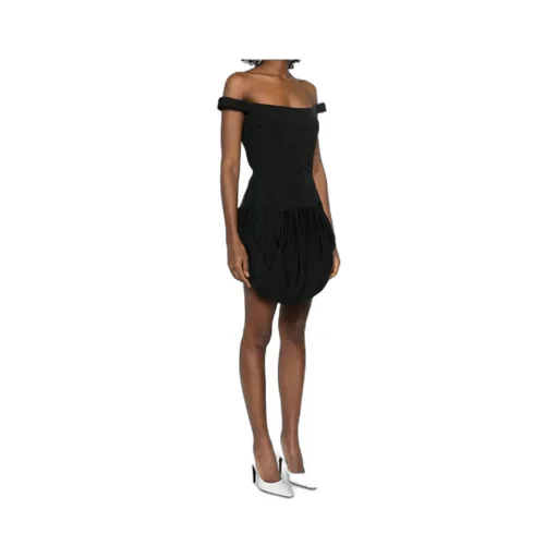 Off-Shoulder Gathered Mini Dress