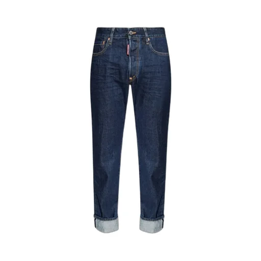 Dsquared2 Logo Patch Straight Leg Jeans