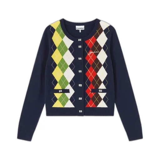 Argyle Print Cardigan