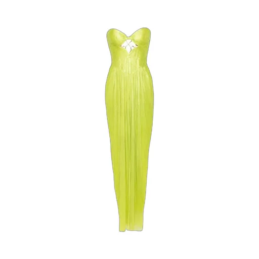 Hollowed-Out Pleated Dress