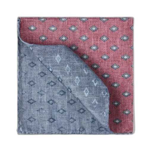 Diamond-Print Silk Pocket Square