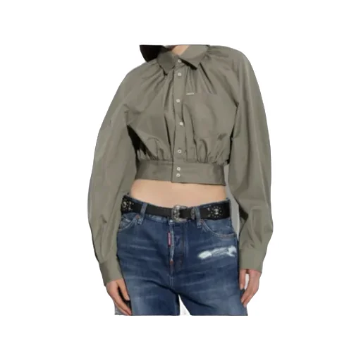 Dsquared2 Long Sleeve Cropped Shirt