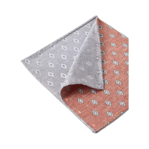 Diamond-Print Silk Pocket Square