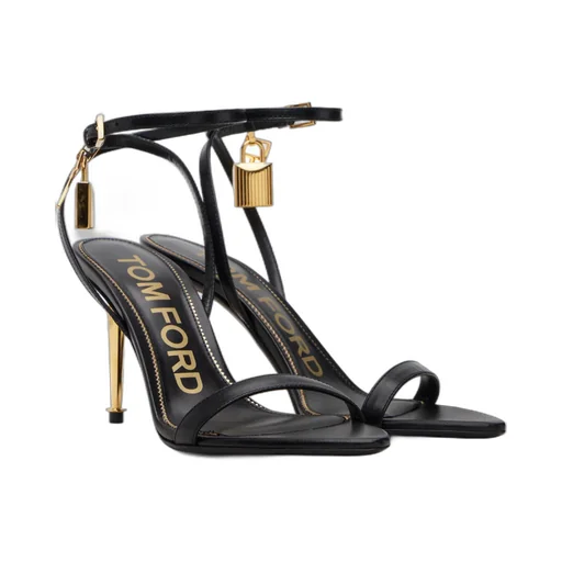 Lock-Shaped Pointed-Toe Open-Toe Sandals