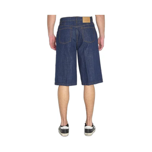 Ami Paris Pressed Crease Denim Bermuda Shorts