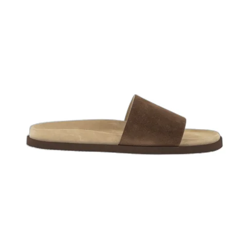 Suede-Strap Flat Sandals