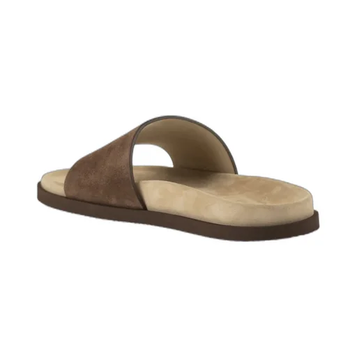 Suede-Strap Flat Sandals