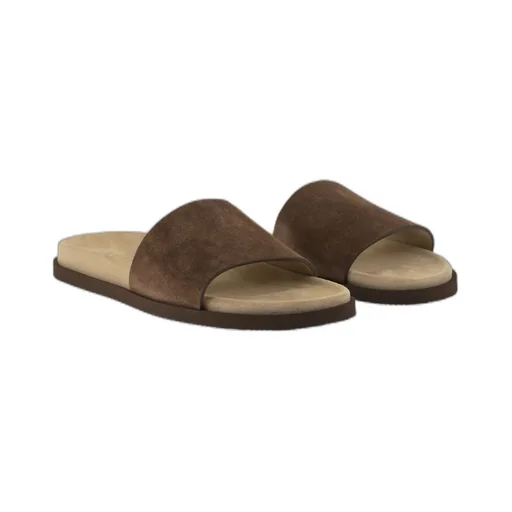 Suede-Strap Flat Sandals
