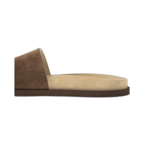 Suede-Strap Flat Sandals