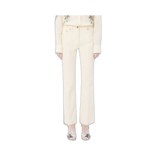 Valentino Logo Plaque Straight Leg Pants