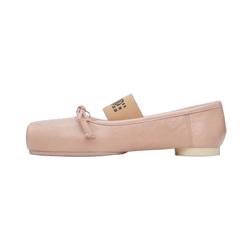 Square-Toe Bow Ballet Flats