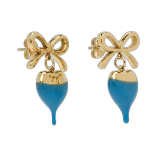 Dipped Bow Heart Earrings