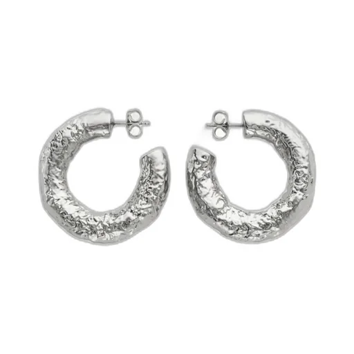 Tinfoil-Textured Hoop Earrings