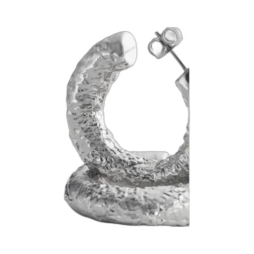 Tinfoil-Textured Hoop Earrings