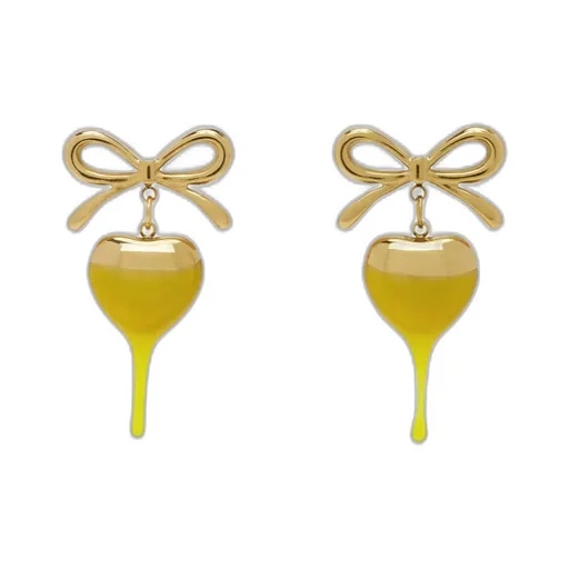 Bow-Shaped Heart Earrings