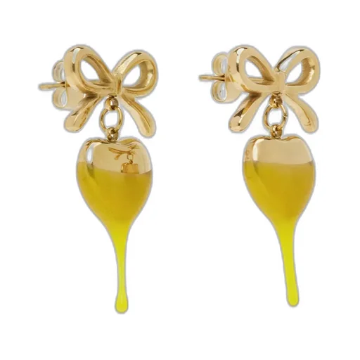 Bow-Shaped Heart Earrings