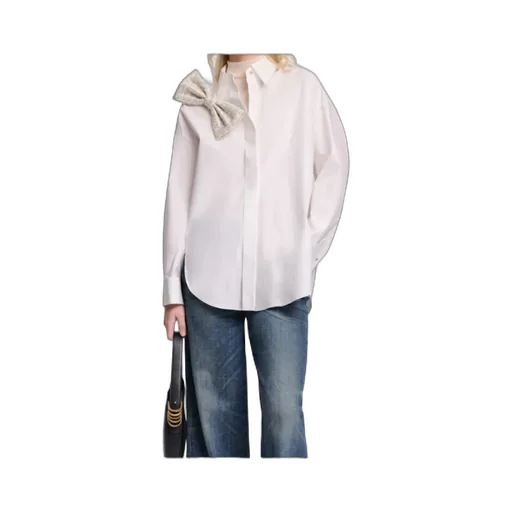 Poplin Shirt With Xl Sequin Bow