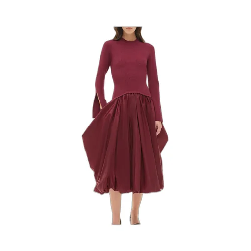 Kenlie Taffeta Knit Midi Dress