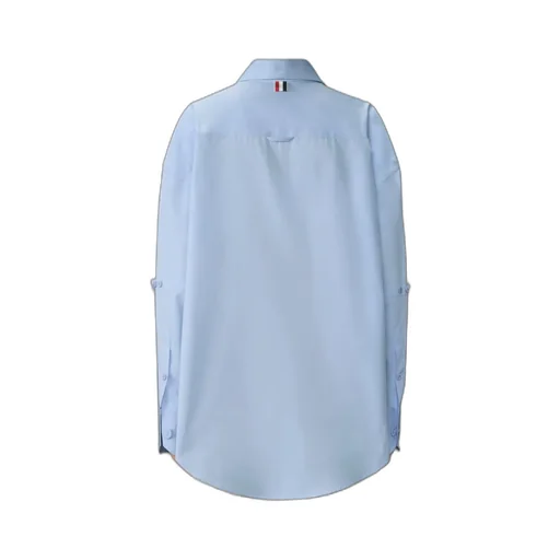 Thom Browne Solid Poplin Crest Embroidery Armband Supersized Shirt