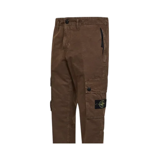 Stone Island Logo Patch Tapered Leg Trousers
