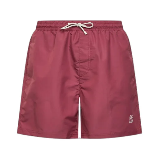 Brunello Cucinelli Logo Detailed Drawstring Swim Shorts