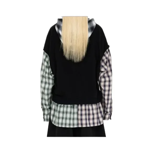 We11Done Patchwork Layered Hoode D Shirt