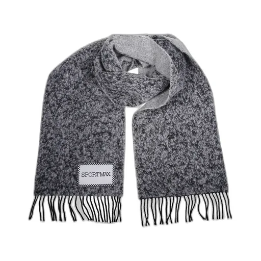 Sportmax Logo-Patch Fringed Scarf