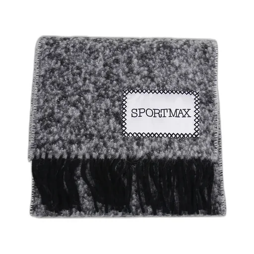 Sportmax Logo-Patch Fringed Scarf