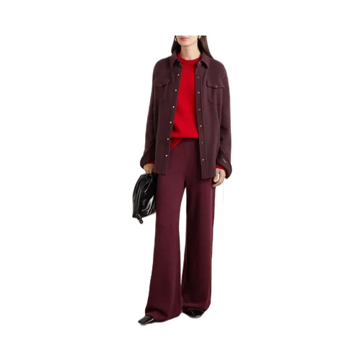 Juniper Cashmere Wide-Leg Casual Pants
