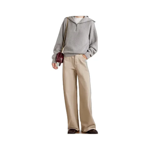 Runyon Ribbed Cashmere Turtleneck Half-Zip Sweater