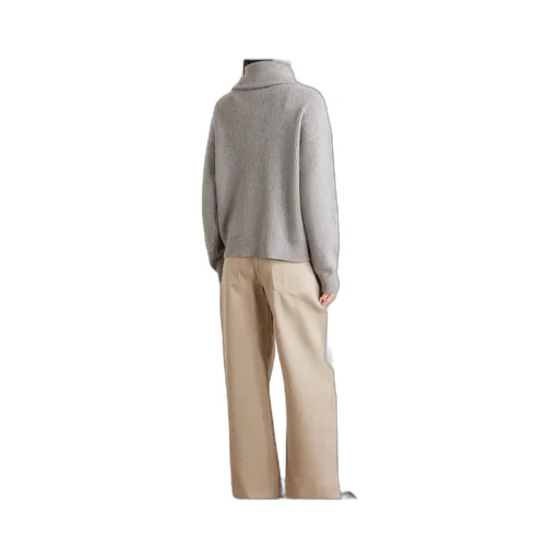 Runyon Ribbed Cashmere Turtleneck Half-Zip Sweater
