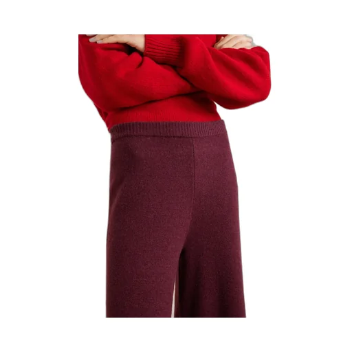 Juniper Cashmere Wide-Leg Casual Pants