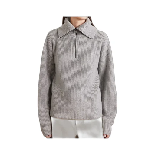 Runyon Ribbed Cashmere Turtleneck Half-Zip Sweater